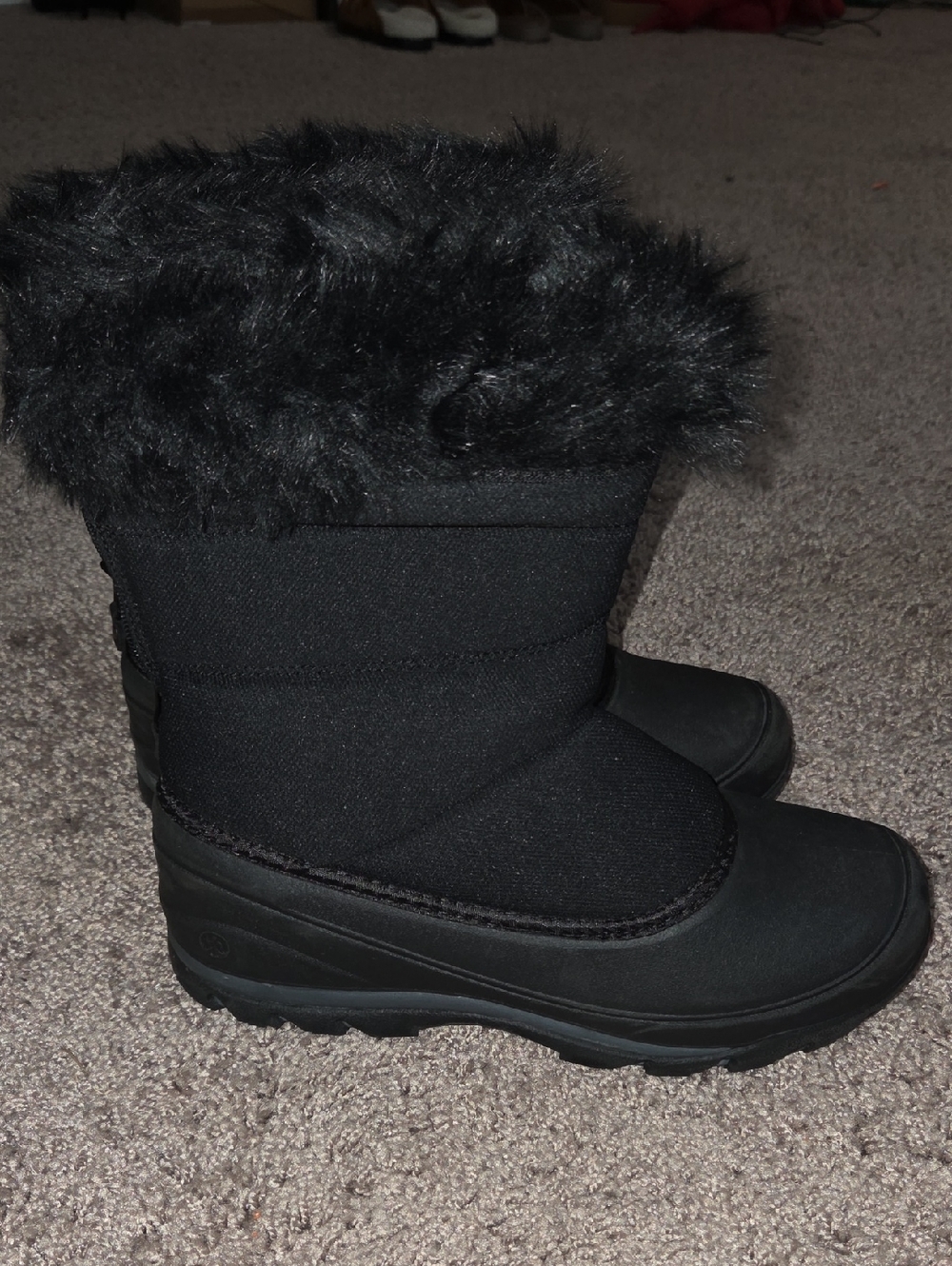 Northside Black Faux Fur Winter Snow Boots